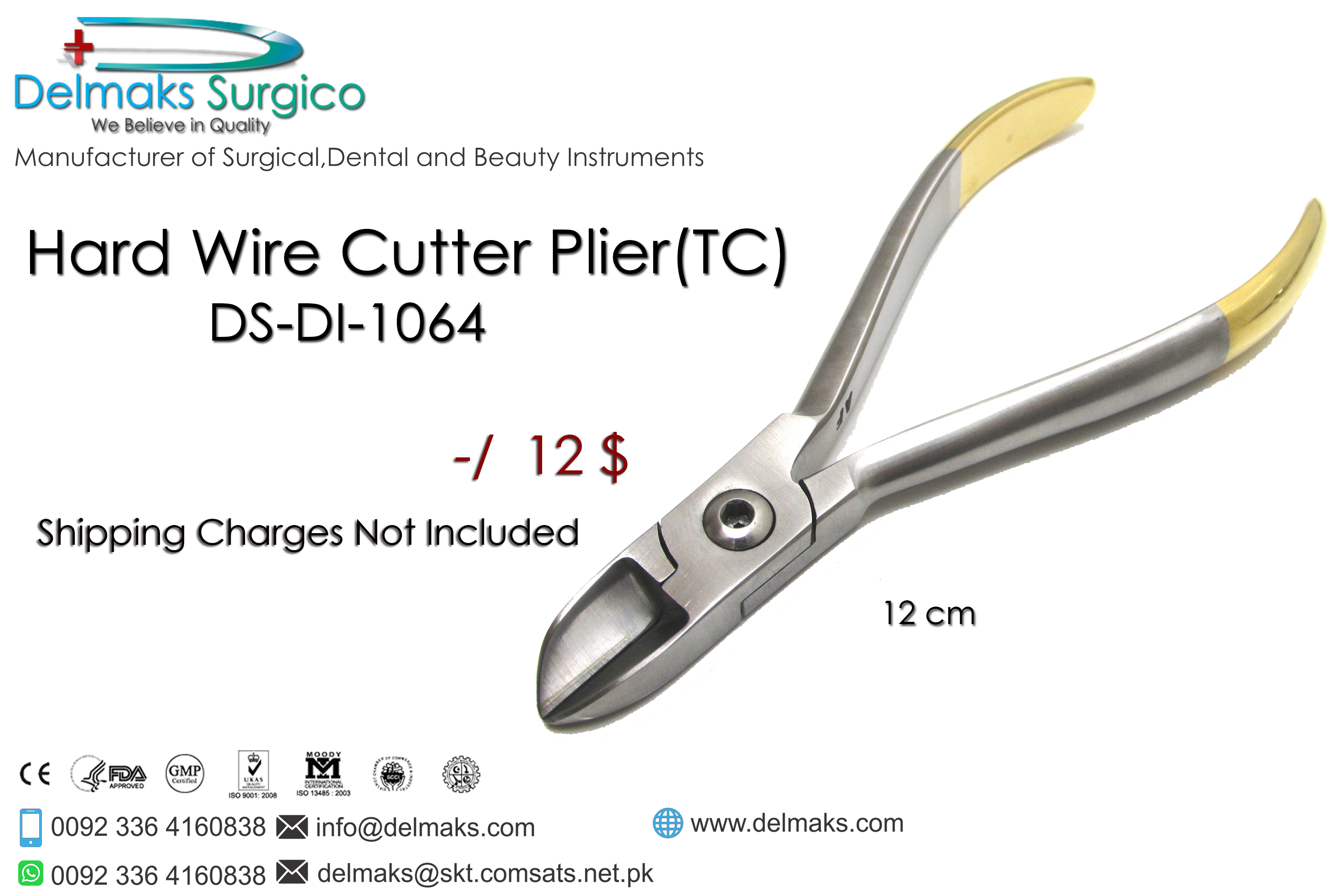 Hard Wire Cutter Plier(TC)-Orthodontic Pliers-Orthodontic Instruments-Dental Instruments-Delmaks Surgico