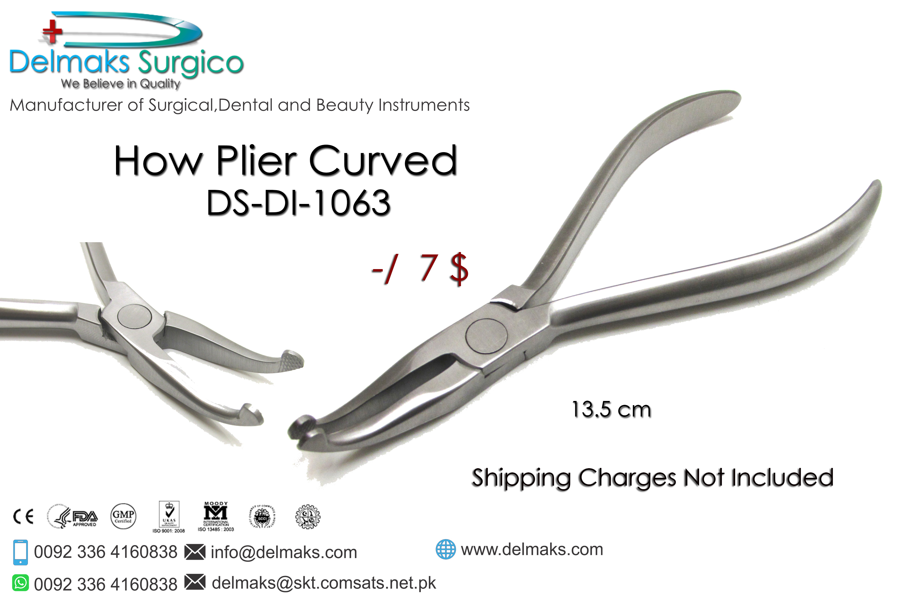 How Plier Curved-Orthodontic Pliers-Orthodontic Instruments-Dental Instruments-Delmaks Surgico