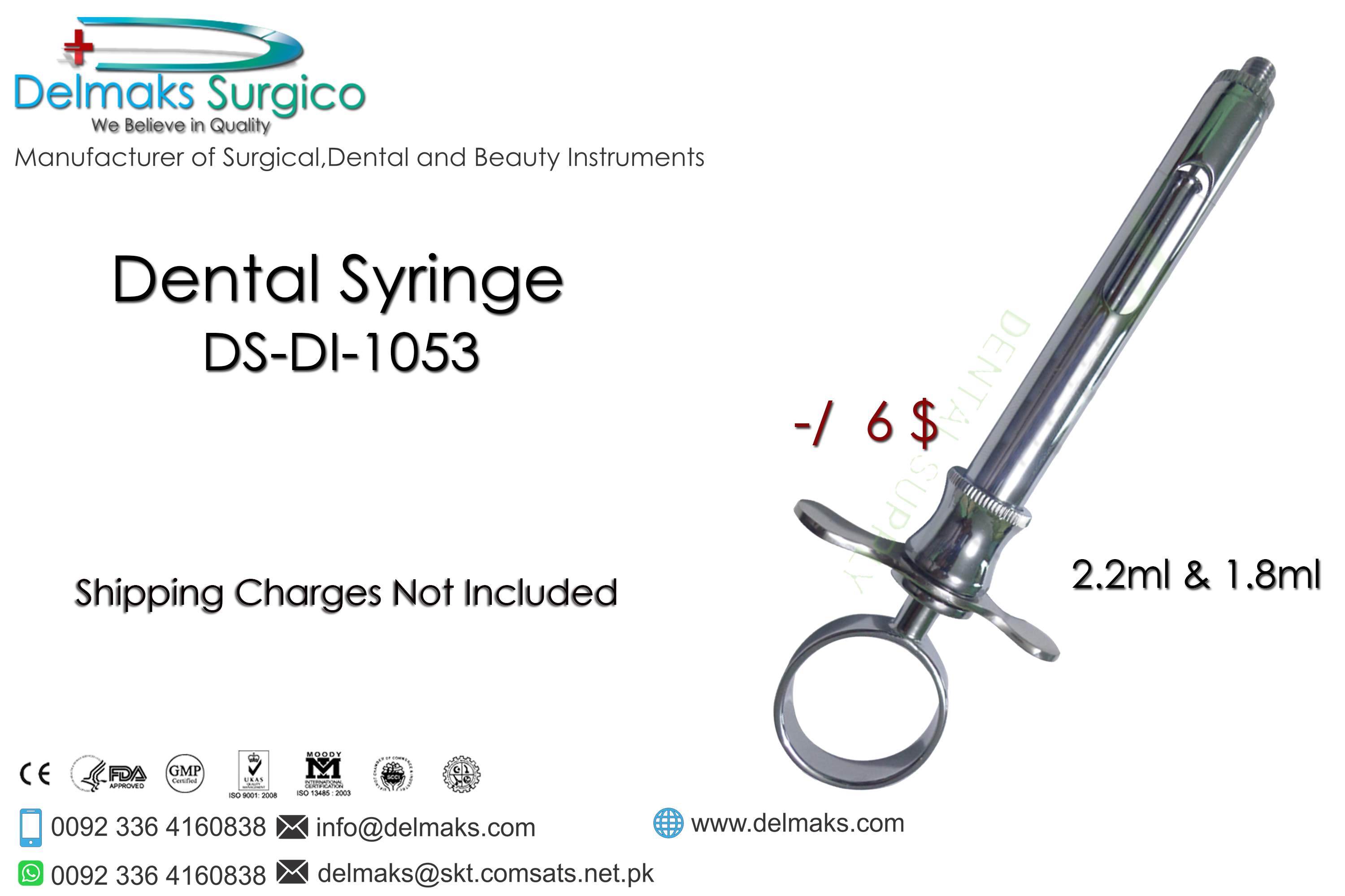 Dental Self Aspirating Syringe-Dental Syringes-Dental Instruments-Delmaks Surgico