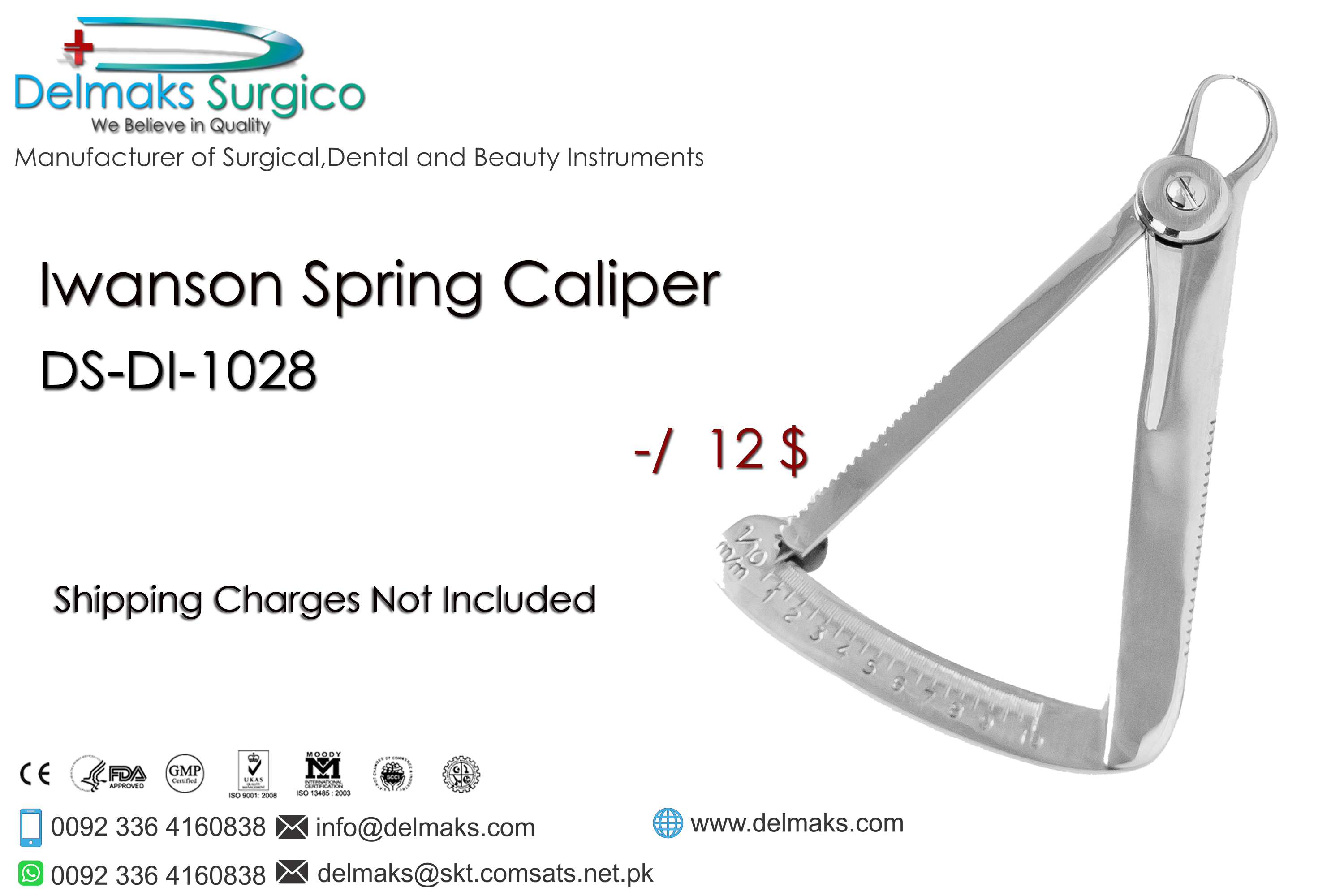 Iwanson Spring Caliper-Measuring Instruments-Orthodontic-Dental Instruments-Delmaks Surgico