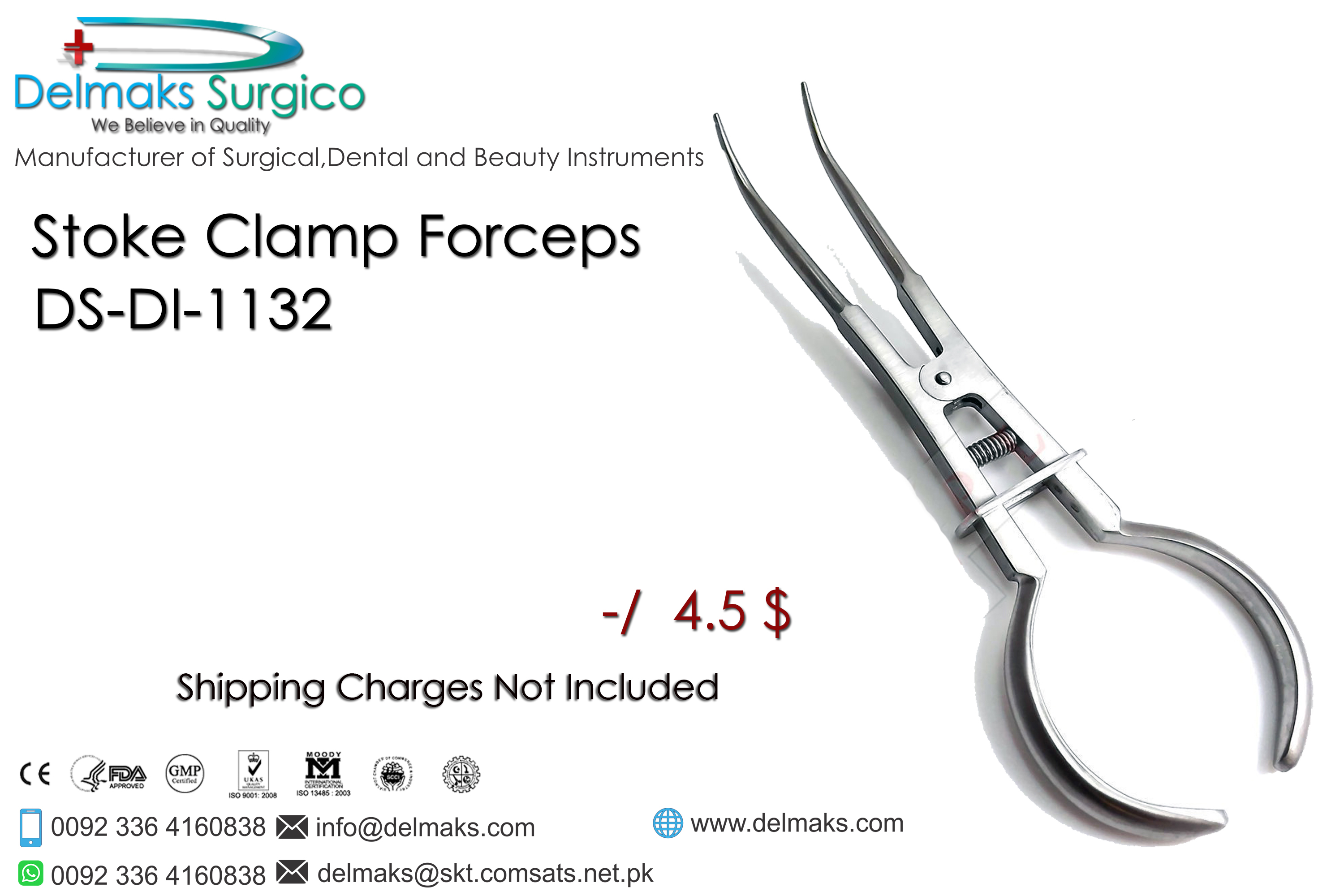 Stoke Clamp Forceps-Rubber Dam Instruments-Dental Instruments-Delmaks Surgico