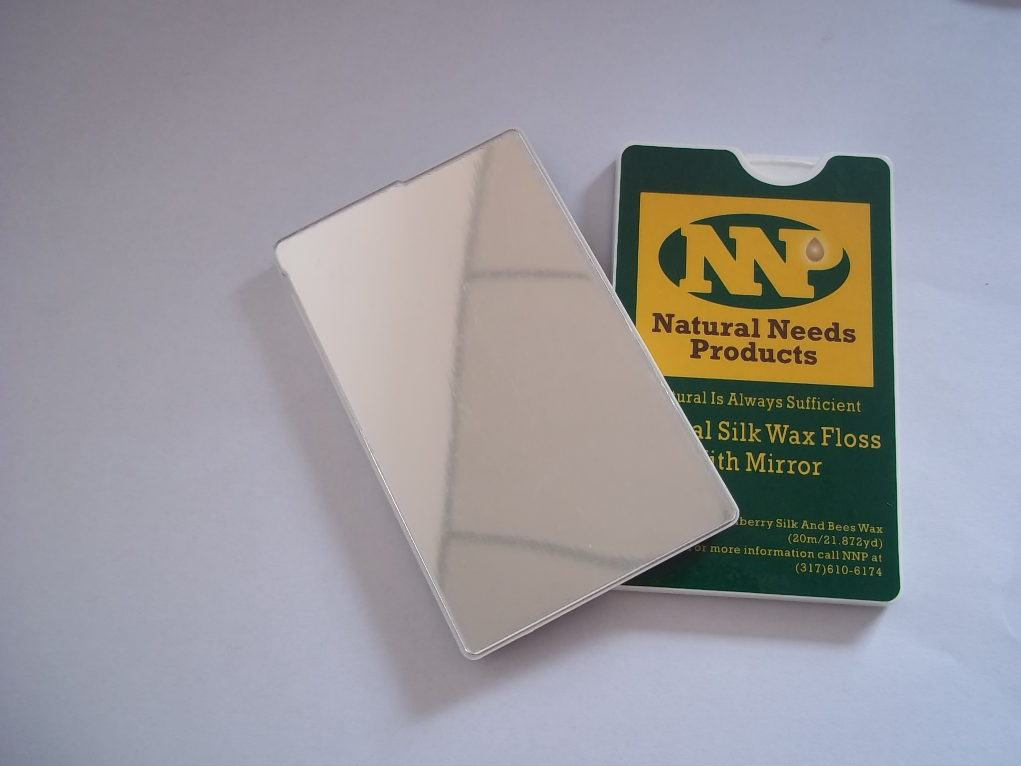 Thin card dental floss with mirror or not