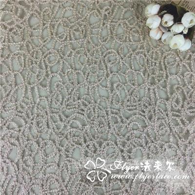 Elastic Nylon Lace Fabric with Lotus Lca65132