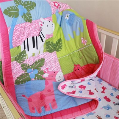 Pink Animal Baby Girl Duvet Cross Stitching Style China Supplier