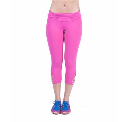 Women's Solid Color Mid Calf Stretched Sport Fitness Fashion Comfortable And Breathable Bottom Cut Out Capri Leggings