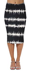 Summer New Fashion Black And White Radio Wave Printed Sheath Office Clothing Knee-Length Ladies Pencil Skirts