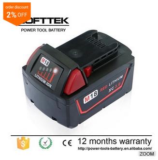 Cordless Lithium Drill Battery For Milwaukee Battery 18V 3.0AH Milaukee Sumsung LG Sanyo Cells