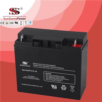 12V 18AH SPT AGM Maintenance Free Rechargeable Lead Acid Deep Cycle UPS Battery
