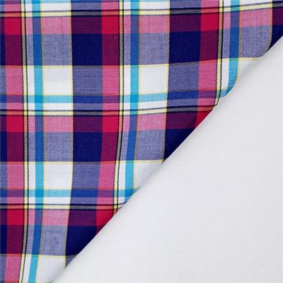 Cotton Silk Check For High Grade Shirts With Wrinkle Free