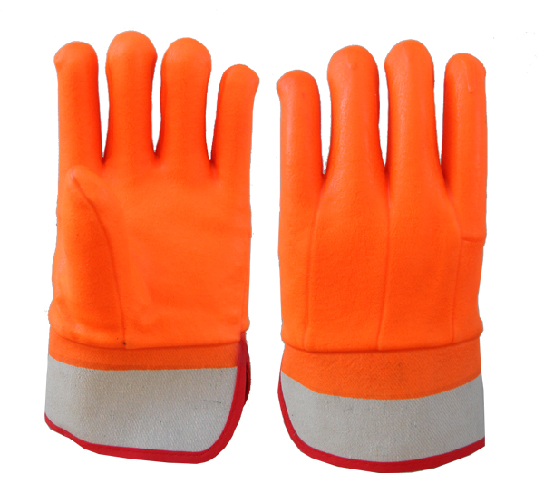 Fluorescent PVC gloves