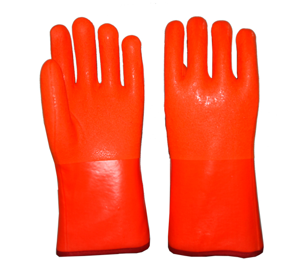 Fluorescent PVC gloves 