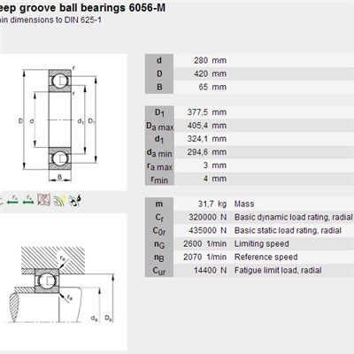 6056 High Quality And High Precision Deep Groove Ball Bearing