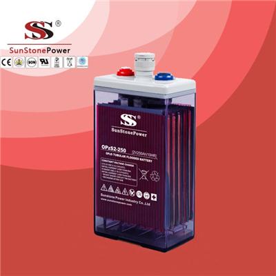2V 250AH OPS OpzS Tubular Flooded Lead Acid Maintenance Free Rechargeable Deep Cycle Solar Battery