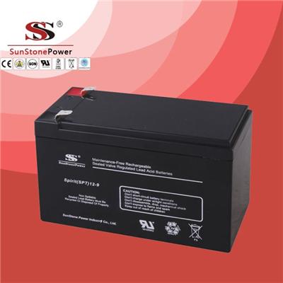 12V 9AH SPT AGM Maintenance Free Rechargeable Lead Acid Deep Cycle UPS Battery