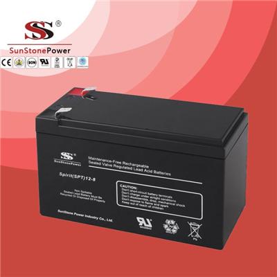 12V 8AH SPT AGM Maintenance Free Rechargeable Lead Acid Deep Cycle UPS Battery