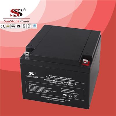 12V 24AH ML AGM Maintenance Free Rechargeable Lead Acid Deep Cycle UPS Battery