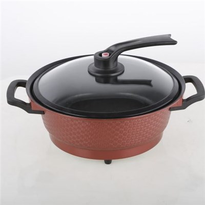 Round Electric Saute Pan Electric Skillet Multi Saute Cooker With Chafing Dish Function