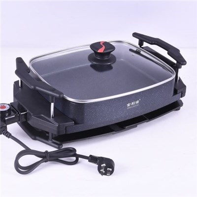 Environmental Safe Non-stick Coating Patent Multi-purpose Electric Grill With Heating Pot Korean TV Grill Double Electric Roasting Pan