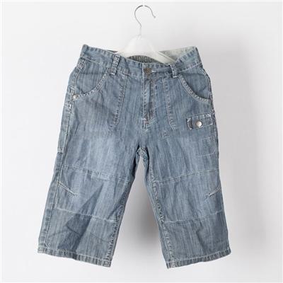 Boys' Soft And Comfortable Polyester Denim Embroidered Shorts