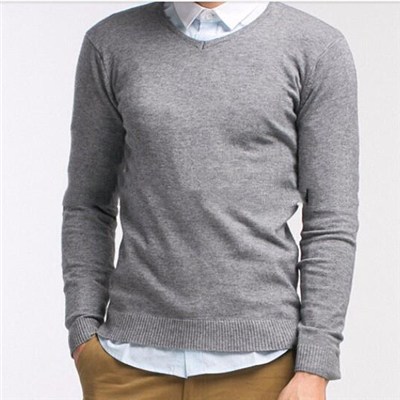 Men's Striped Soft And Comfortable 100%cotton Crew Neck Pullover