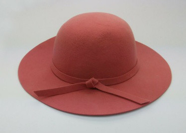 pink women bowler wool felt hat high quality 100% wool 
