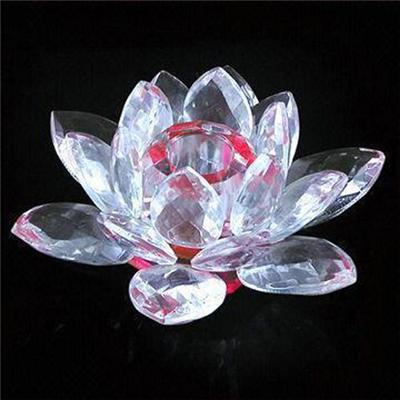 K9 Crystal Lotus Candle Holder For Promotional Gifts