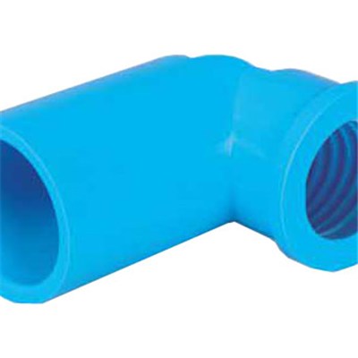 HIGH QUALITY UPVC JIS K-6743 PRESSURE FEMALE ELBOW 90° WITH BLUE COLOR