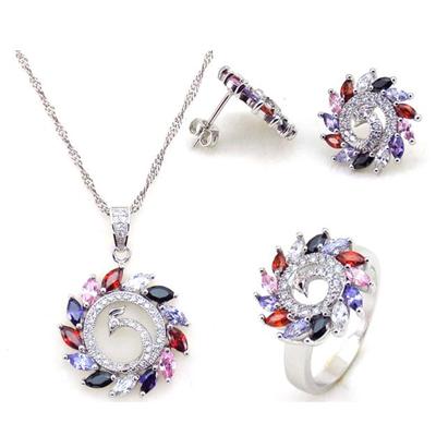 New Arrival Fashion Round Shaped Bridal Cubic Zirconia Diamonds Jewelry Set