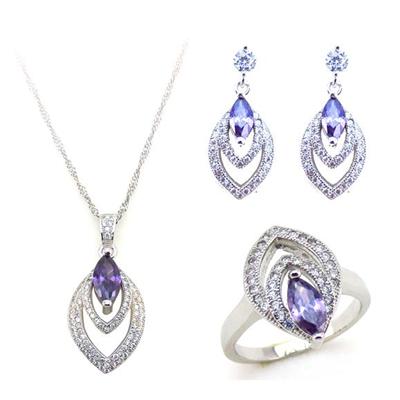 Luxury Micro Pave Fashion Bridal Wedding Jewelry Set With Beautful Cubic Zirconia