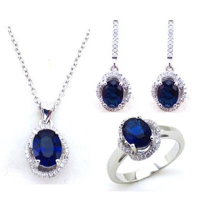 Classic Fashion Design Blue Ziron Jewelries Bridal Party Jewelry Set For Women