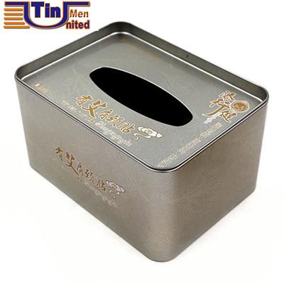 Middle Rectangular Clinched Bottom Medicine Packaging Tissue Tin Box