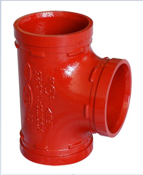 FM UL Ce Approved grooved equal Tee Wpt Grooved Connection Pipe Fittings for Fire Protection 