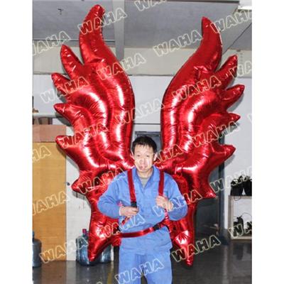 Shinny Red Inflatable Flame Costume Moving Inflatable Wing
