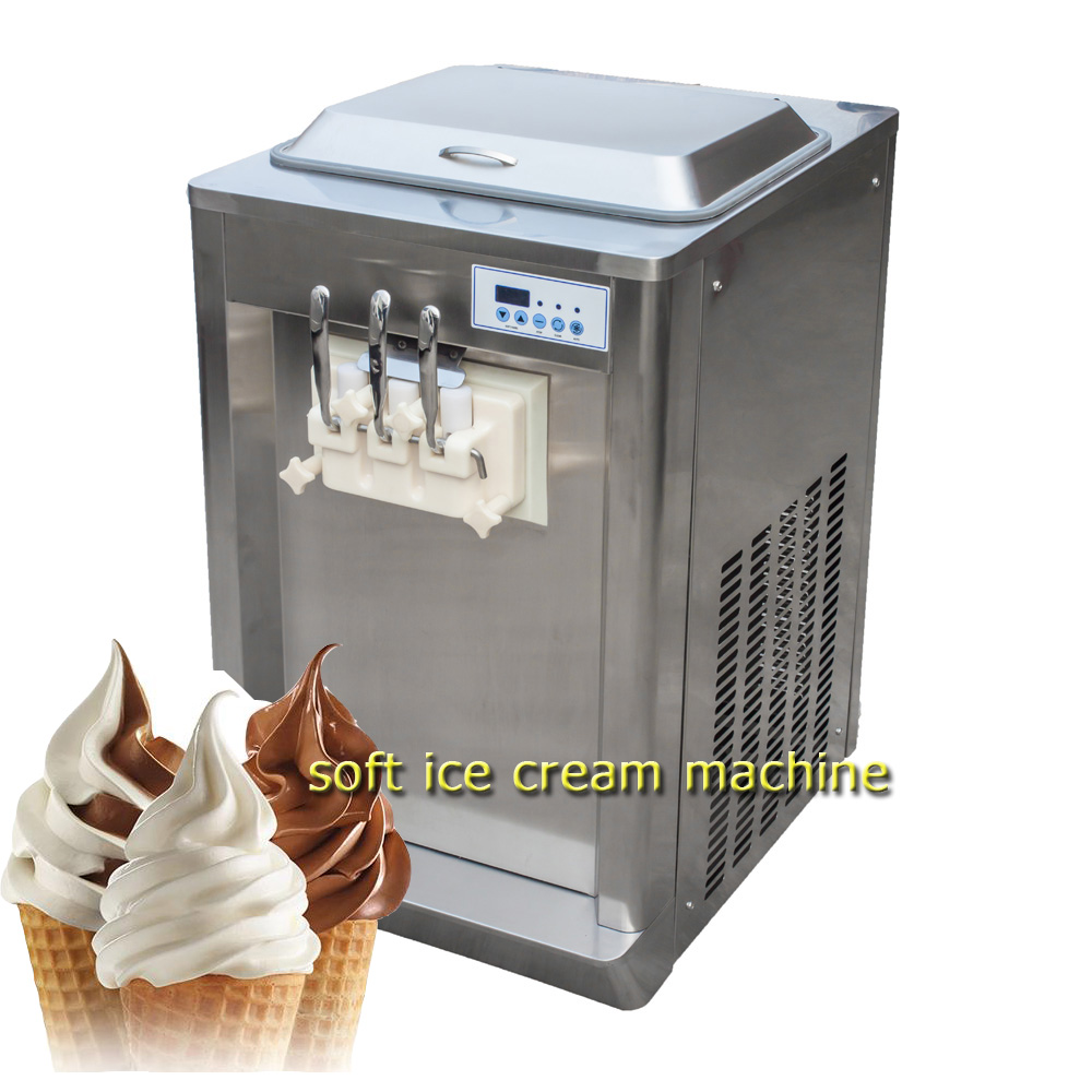 high quality counter top  3nozzles  soft  ice cream machine price
