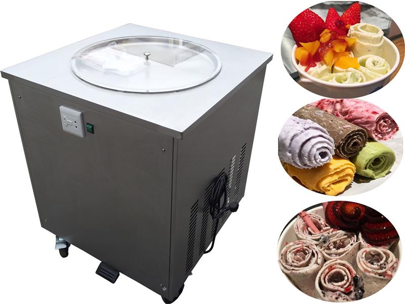  commercial single rould pan  fried rolls ice cream machine with CE