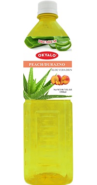 Okyalo 1.5L organic aloe vera juice with peach flavor Okeyfood