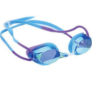 Rainbow Mirror Lens Optional Nose Belt Racing Swim Goggle for Girls
