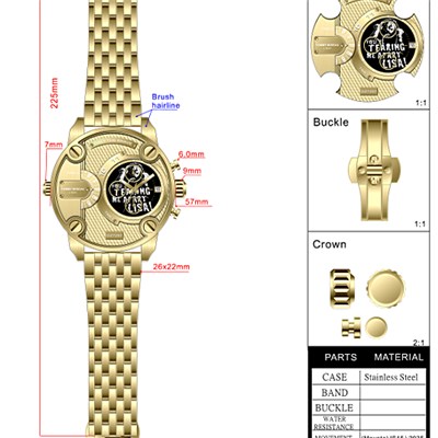 Golden Stainless Steel Watch