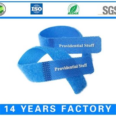 Hook And Loop Cable Ties 100% Nylon Printed Logo Customized