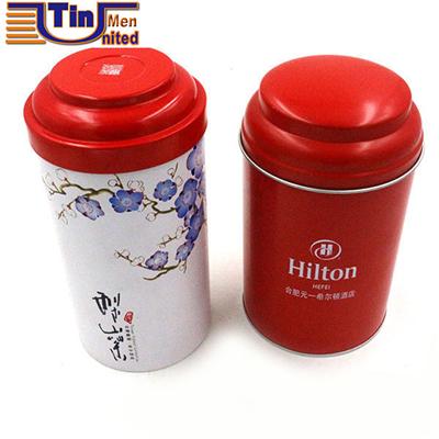 Middle Round Tea Coffee Tin Box with A Stretching Lid