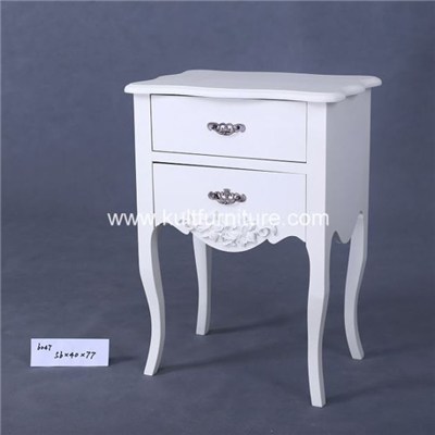 Antique Carved White Night Table With2 Drawers ,Mutilple Colors