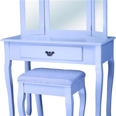 Vanity Set With Stool In White