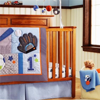 Sports Collection Baby Boy Crib Cot Bedding Set With Bumper, Fitted Sheet, Bedskirt Etc