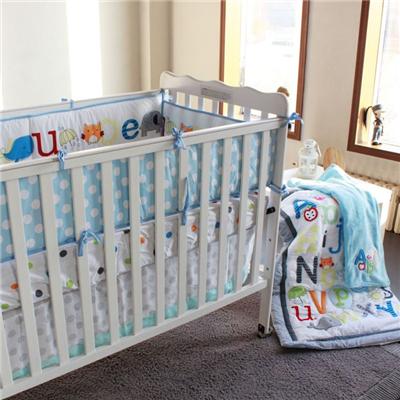 Animals Collection And ABC Alphabet Letters Baby Crib Bedding Quilt Set
