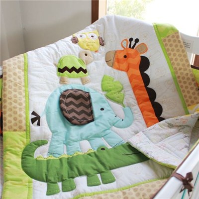 Animal Jungle Collection Embroidery Applique Baby Quilt