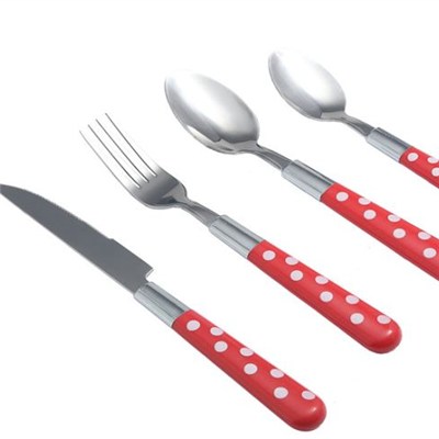 24PCS PP Handle Cutlery Sets with PVC Box