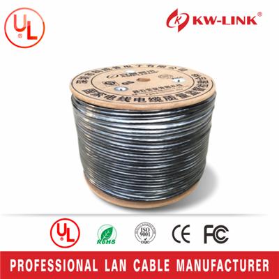 CM Rated Cat5e CCA UTP Outdoor LAN Cable, Black