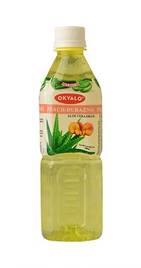 Okyalo 500ml raw aloe vera drink with peach flavor Okeyfood