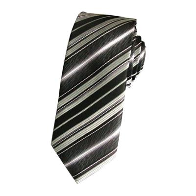Fashion Black And White Striped Tie For Work