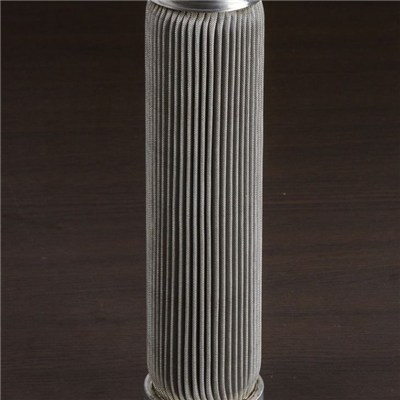 SS304 And SS316 Nominally Rated Pleated Stainless Steel Wire Mesh Filter Cartridge